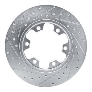 Ford Transit-350 Brake Rotor (1) - Rear Right - R1 Concepts - Drilled & Slotted - Silver - `15-`25